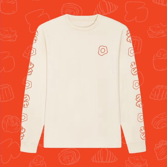 Harvest Cafe & Bakery Over Size Long-Sleeve T-shirt "How Do You Like Your Eggs" (unisex).